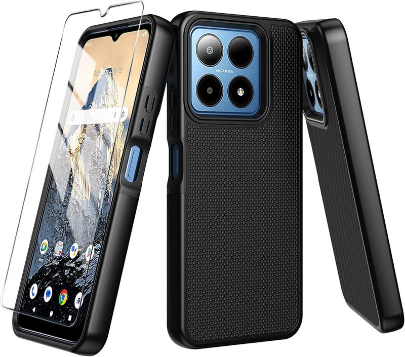 Mocotto for Boost Summit 5G Case with Tempered Glass Screen Protector,Dual Layer Heavy Duty Shockproof Protection (Boost Summit 5G,Black) - Image 1